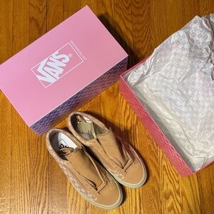 Joe Freshgoods Vans Brown Checkered Slip-On Shoes